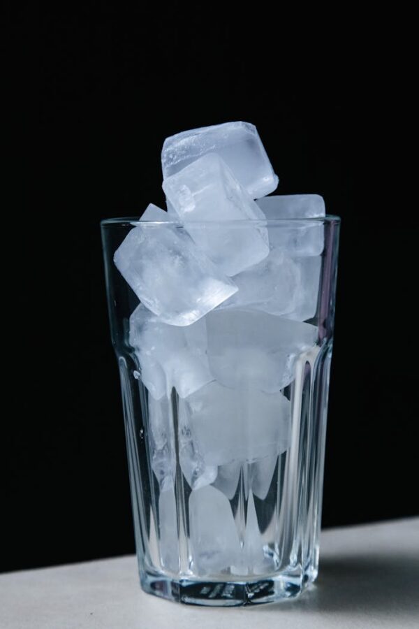 Drinking Glass with Ice Cubes